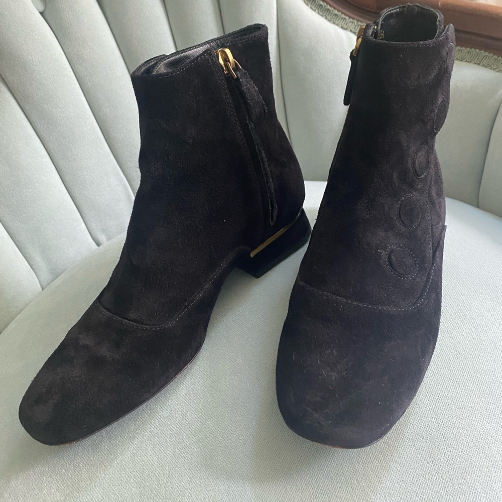 Big Girl/Ladies Black Suede Ankle Boots